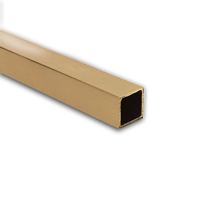 Brushed Polished Brass Box Section 19mm x 19mm x 1.6mm (3/4" x 3/4" x 16swg)