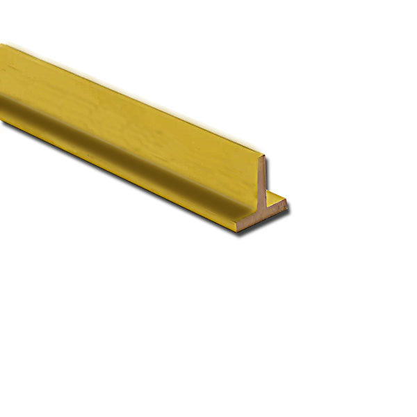 Brass T-Section 25.4mm x 25.4mm x 3.2mm (1" x 1" x 1/8") - Durable Brass Extrusion for DIY Projects Metal Fabrication and Home Repairs - Linear Metre