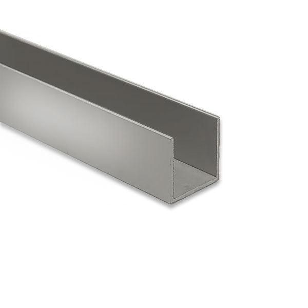 Satin Anodised Aluminium channel 12.7mm x 12.7mm x 1.6mm (1/2" x 1/2" x 1/16")