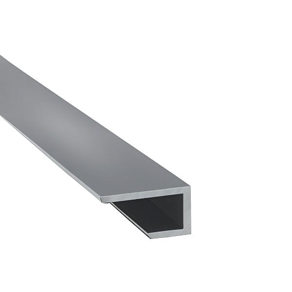 Satin Anodised Aluminium Wall Board Section - End Stop 6.3mm (1/4")