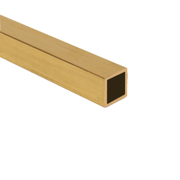 Brass Mill Finish Box Section 12.7mm x 12.7mm x 1.6mm (1/2" x 1/2" x 16swg)