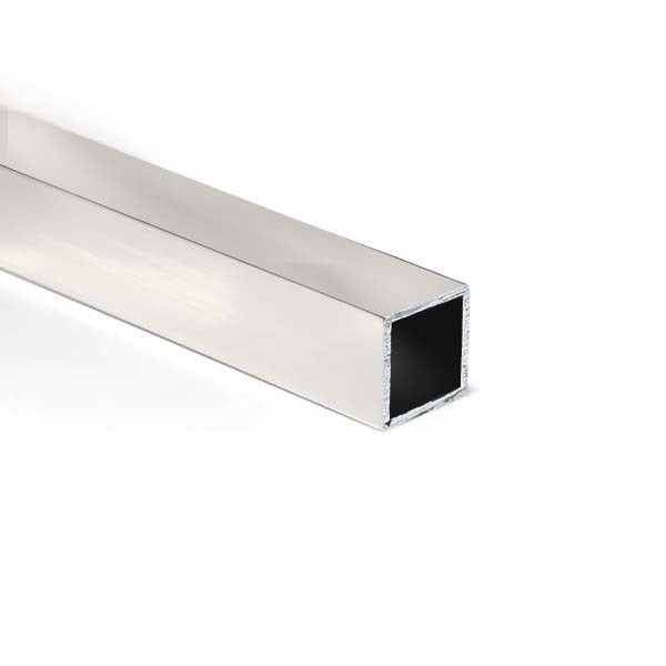 Aluminium Box Section Bright Polished 25.4mm x 25.4mm x 1.6mm (1" x 1" x 16swg)