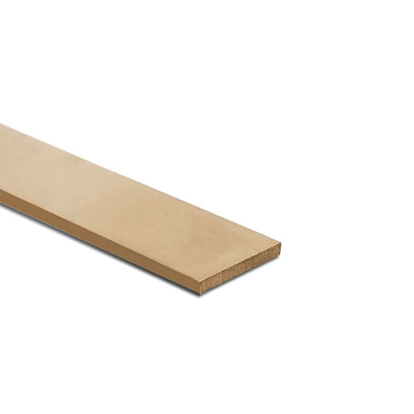 Brushed Polished Brass Flat Bar 25.4mm x 6.3mm (1" x 1/4")