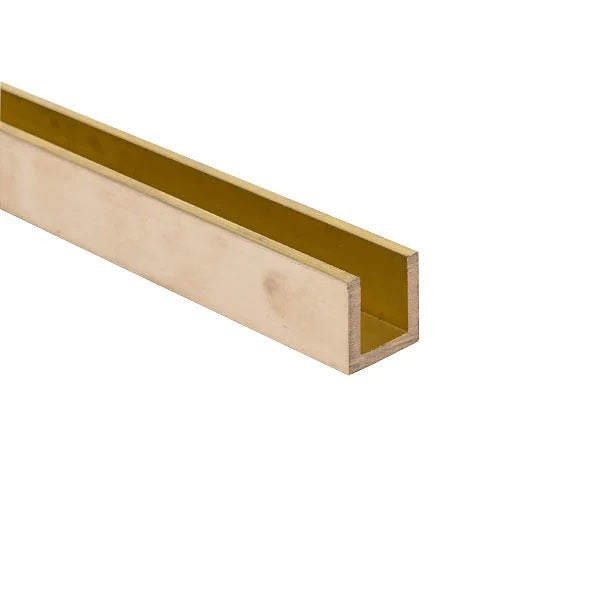 Brushed Polished Brass Channel 19mm x 19mm x 3.2mm (3/4" x 3/4" x 1/8")